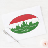 Boedapest, Hongarije, Magyarország (driekleur) Ovale Sticker (Envelop)