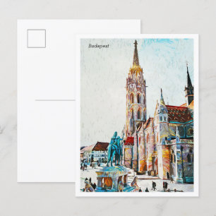 Boedapest Hongarije Mooie olieverfstad Briefkaart