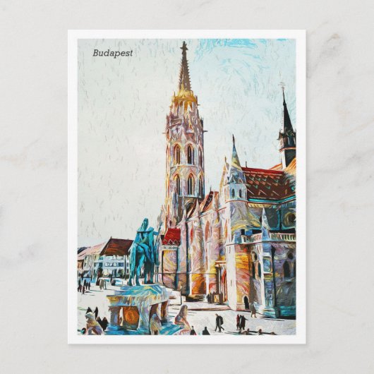 Boedapest Hongarije Mooie olieverfstad Briefkaart (Voorkant)