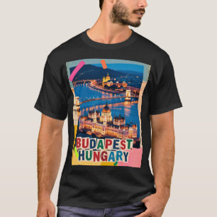 Boedapest Hongarije Nacht Stadslandschap Pop Art C T-shirt