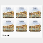 Boedapest Hongarije Panorama Uitzicht Vierkante Sticker (Vel)
