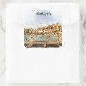 Boedapest Hongarije Panorama Uitzicht Vierkante Sticker (Tas)