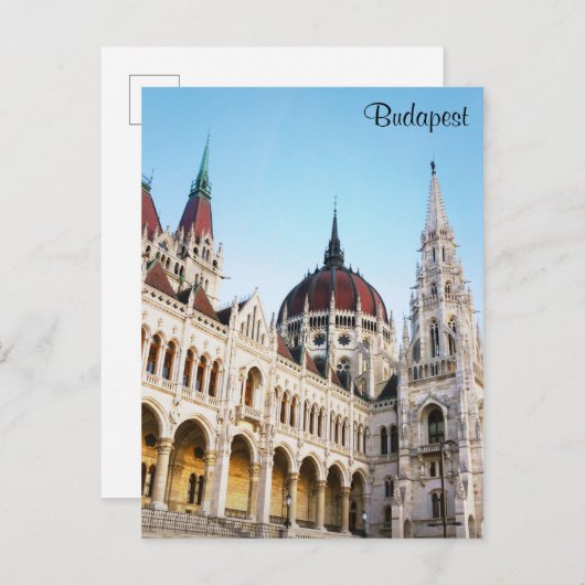 Boedapest Hongarije Parlement bouwt reisfoto Briefkaart (Voorkant / Achterkant)
