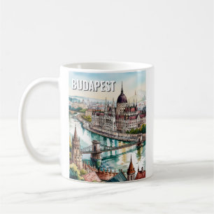 Boedapest Hongarije Parlement Donau Rivier Silhoue Koffiemok