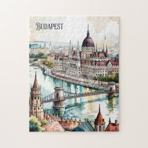 Boedapest Hongarije Parlement Donau Rivier Silhoue Legpuzzel