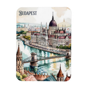 Boedapest Hongarije Parlement Donau Rivier Silhoue Magneet