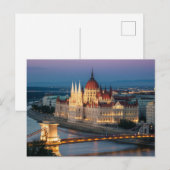 Boedapest Hongarije Parlementsgebouw nacht Briefkaart (Voorkant / Achterkant)