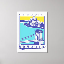 Boedapest, Hongarije, poster Canvas Afdruk