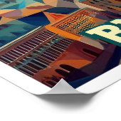 Boedapest Hongarije Reis artistiek kleurrijk Poster (Hoek)