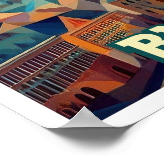 Boedapest Hongarije Reis artistiek kleurrijk Poster (Hoek)