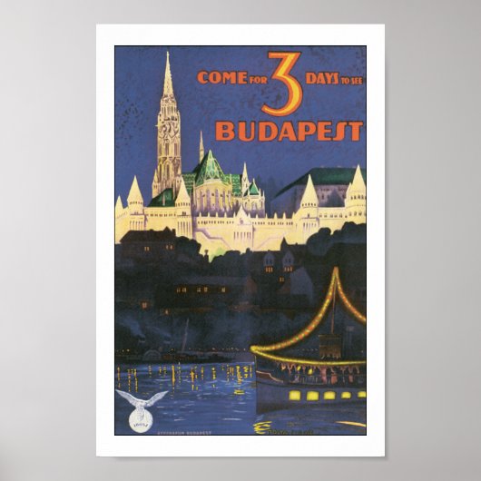  Boedapest Hongarije Reisposter Print (Voorkant)