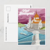 Boedapest Hongarije Reizen Kunst Vintage retro sou Briefkaart (Voorkant / Achterkant)