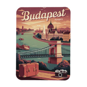 Boedapest Hongarije reizen vintage Elisabethbrug Magneet