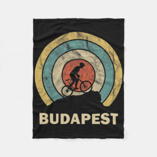 Boedapest Hongarije Retro Fietstochten Mtb Fleece Deken