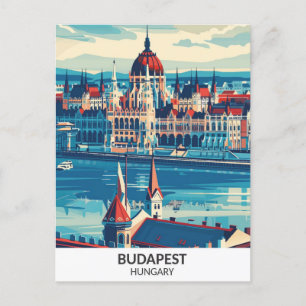 Boedapest Hongarije Retro Kunstwerk Reizen Briefkaart