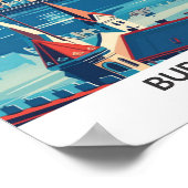 Boedapest Hongarije Retro Kunstwerk Reizen Poster (Hoek)