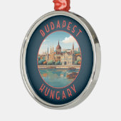 Boedapest Hongarije Retro Noodcirkel Metalen Ornament (Links)