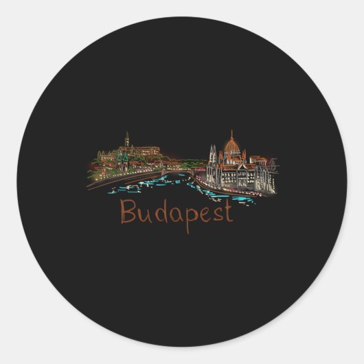 Boedapest Hongarije Ronde Sticker (Voorkant)