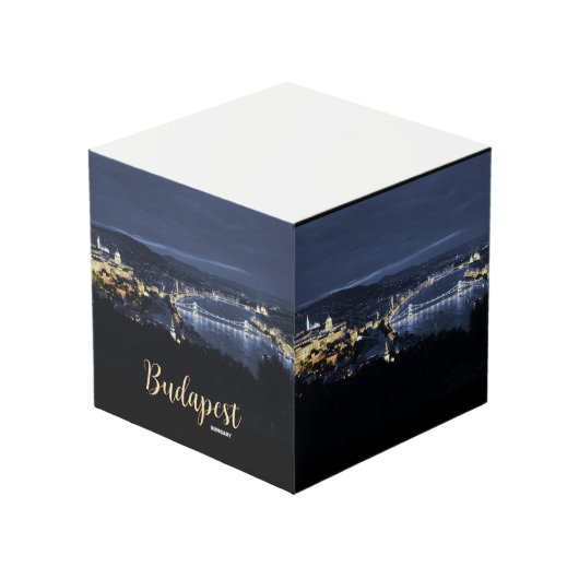 Boedapest Hongarije Schilderachtig Souvenir Note C Kubus (Voorkant hoekig)