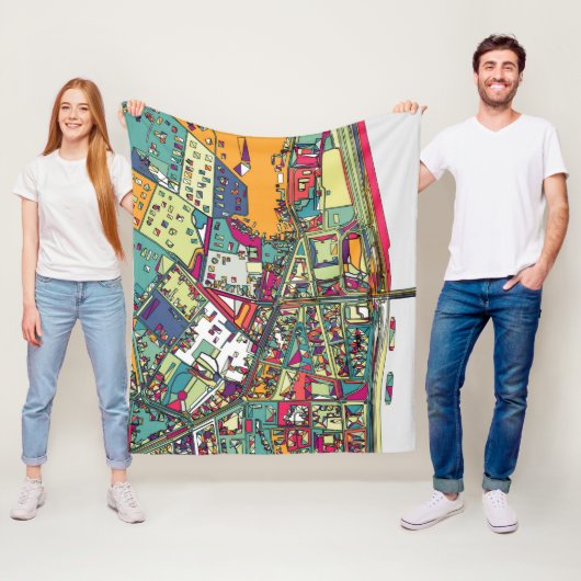 Boedapest, Hongarije | Stadskaart Fleece Deken (In situ)