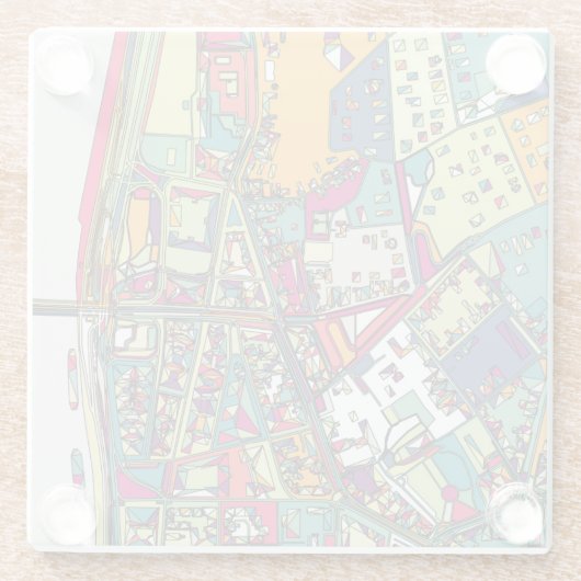 Boedapest, Hongarije | Stadskaart Glazen Onderzetter (Achterkant)