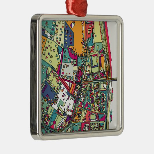 Boedapest, Hongarije | Stadskaart Metalen Ornament (Rechts)