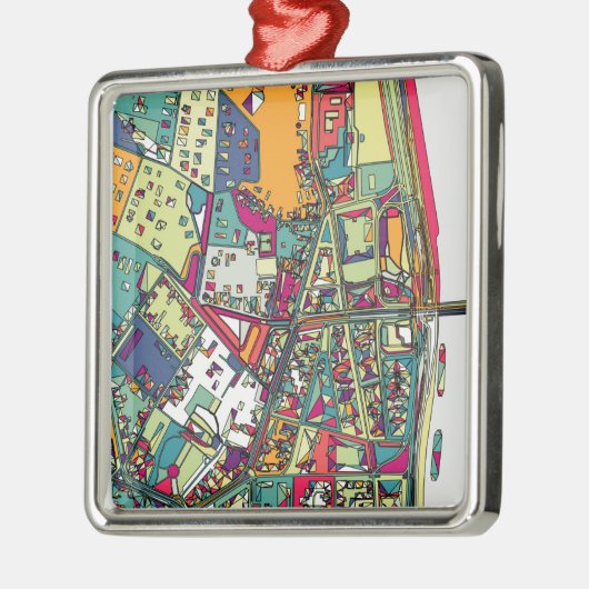 Boedapest, Hongarije | Stadskaart Metalen Ornament (Links)