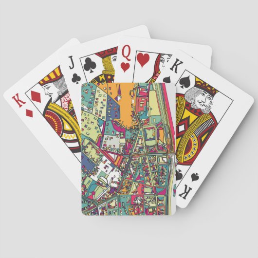 Boedapest, Hongarije | Stadskaart Pokerkaarten (Achterkant)