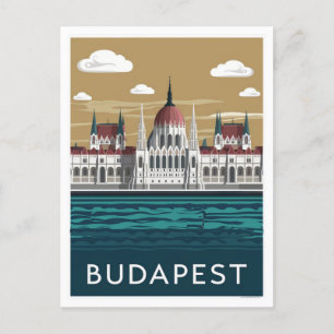 Boedapest Hongarije Stylist Illustratie Briefkaart