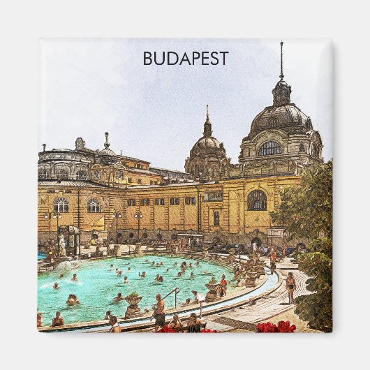 Boedapest Hongarije Széchenyi Thermische baden Magneet (Voorkant)