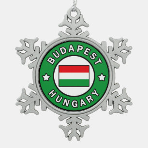 Boedapest Hongarije Tin Sneeuwvlok Ornament