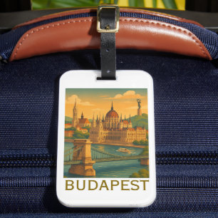 Boedapest Hongarije Travel Art Print Bagagelabel