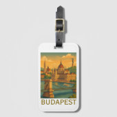  Boedapest Hongarije Travel Art Print Bagagelabel (Voorkant (verticaal))