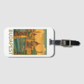  Boedapest Hongarije Travel Art Print Bagagelabel (Voorkant (horizontaal))