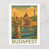  Boedapest Hongarije Travel Art Print Briefkaart (Voorkant)