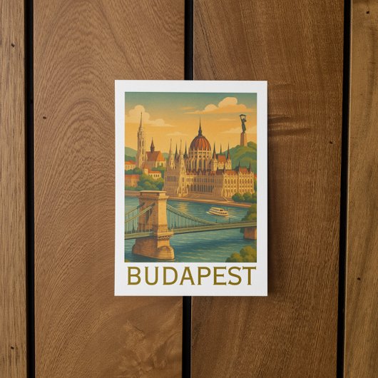  Boedapest Hongarije Travel Art Print Briefkaart