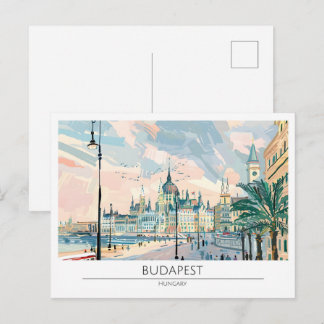 Boedapest Hongarije Vintage Kunst Reizen Briefkaart