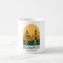 Boedapest Hongarije Vintage Reis Koffiemok – Retro