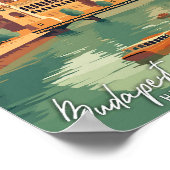Boedapest Hongarije vintage reisillustratie Poster (Hoek)
