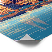 Boedapest Hongarije vintage reisillustratie Poster (Hoek)