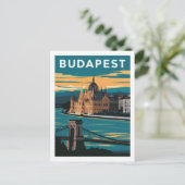 Boedapest Hongarije Vintage Travel Briefkaart (Staand voorkant)