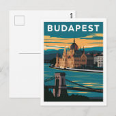 Boedapest Hongarije Vintage Travel Briefkaart (Voorkant / Achterkant)