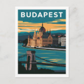 Boedapest Hongarije Vintage Travel Briefkaart (Voorkant)