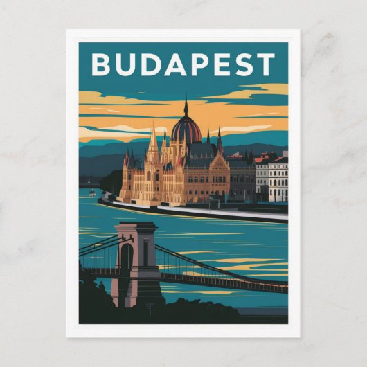 Boedapest Hongarije Vintage Travel Briefkaart (Voorkant)