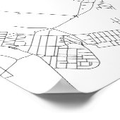 Boedapest, Hongarije (zwart op wit) Poster (Hoek)