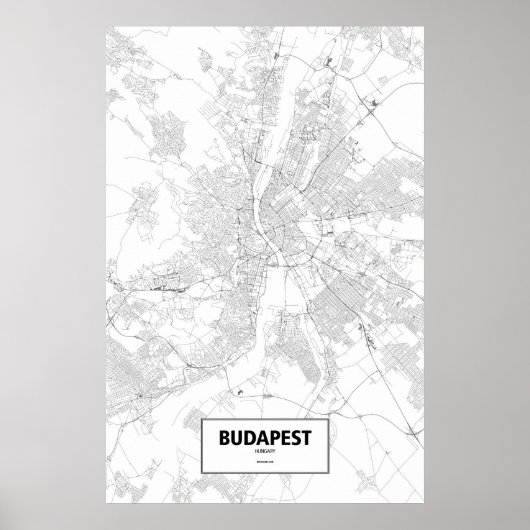 Boedapest, Hongarije (zwart op wit) Poster (Voorkant)