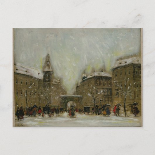 Boedapest in de sneeuw briefkaart (Voorkant)