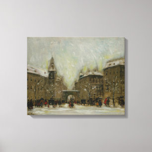Boedapest in de sneeuw canvas afdruk
