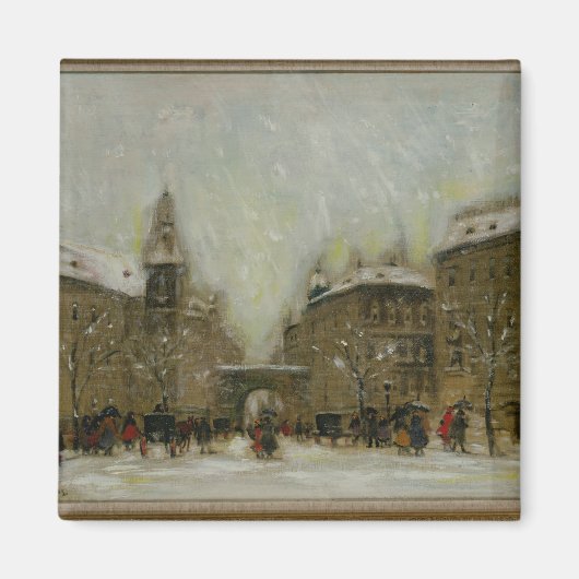 Boedapest in de sneeuw magneet (Voorkant)