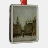 Boedapest in de sneeuw metalen ornament (Rechts)